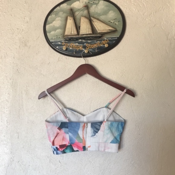 Stylestalker Paradise Watercolor Crop Top Sz S - Picture 5 of 8